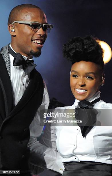 Rapper B.o.B and singer Janelle Monae perform onstage at The 53rd Annual GRAMMY Awards held at Staples Center on February 13, 2011 in Los Angeles,...