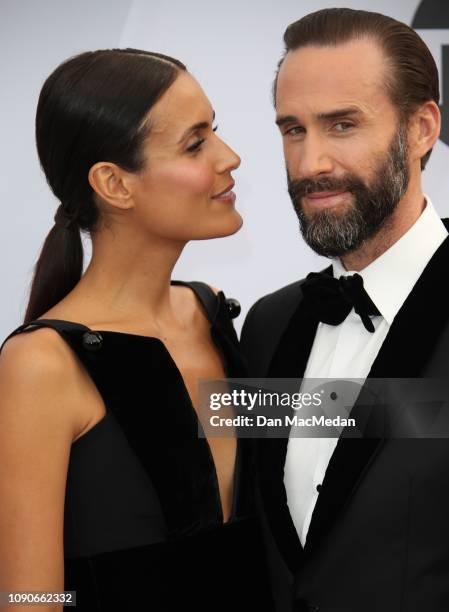 Maria Dolores Dieguez and Joseph Fiennes attend the 25th Annual Screen Actors Guild Awards at The Shrine Auditorium on January 27, 2019 in Los...