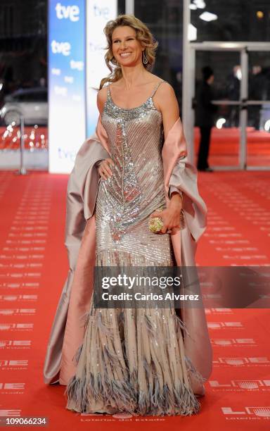 Spanish actresse Anne Igartiburu arrives to the 2011 edition of the 'Goya Cinema Awards' ceremony at Teatro Real on February 13, 2011 in Madrid,...