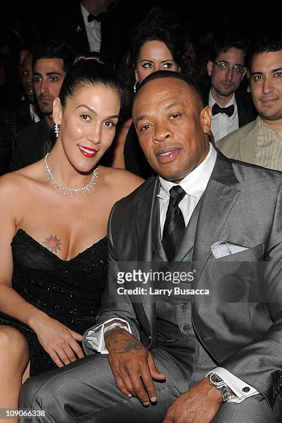 Nicole Threatt and Dr. Dre attend The 53rd Annual GRAMMY Awards held at Staples Center on February 13, 2011 in Los Angeles, California.