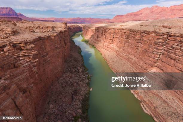 navajo bridge steel spandrel arch bridges - glen canyon stock pictures, royalty-free photos & images