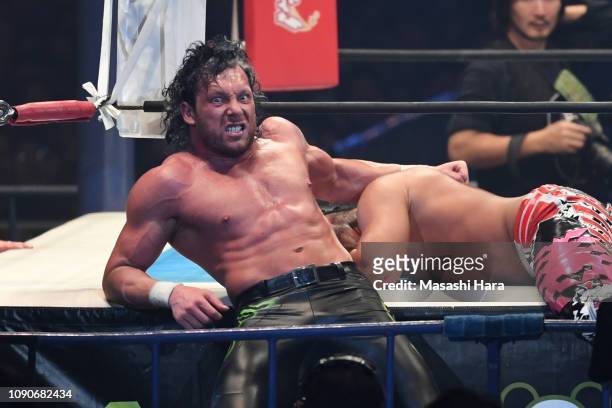 Kenny Omega looks on during the Wrestle Kingdom 13 at Tokyo Dome on January 04, 2019 in Tokyo, Japan.