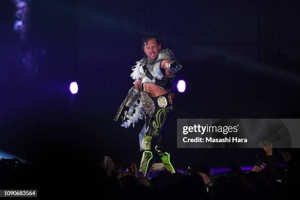 Kenny Omega enters during the Wrestle Kingdom 13 at Tokyo Dome on January 04, 2019 in Tokyo, Japan.