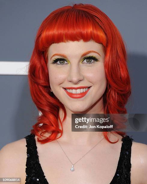Recording artist Hayley Williams of Paramore arrives at The 53rd Annual GRAMMY Awards at Staples Center on February 13, 2011 in Los Angeles,...