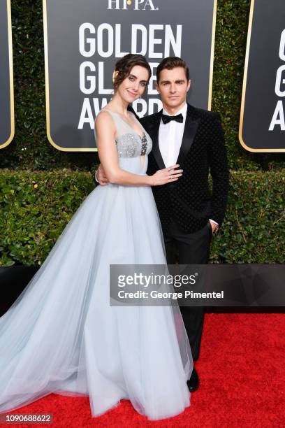 Alison Brie and Dave Franco attend the 76th Annual Golden Globe Awards held at The Beverly Hilton Hotel on January 06, 2019 in Beverly Hills,...