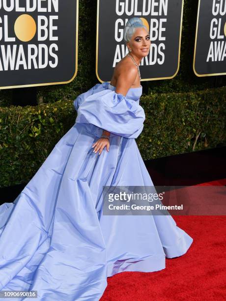 Lady Gaga attends the 76th Annual Golden Globe Awards held at The Beverly Hilton Hotel on January 06, 2019 in Beverly Hills, California.