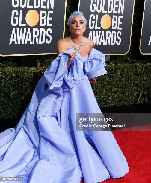 Lady Gaga attends the 76th Annual Golden Globe Awards held at The Beverly Hilton Hotel on January 06, 2019 in Beverly Hills, California.