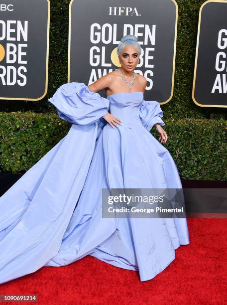 Lady Gaga attends the 76th Annual Golden Globe Awards held at The Beverly Hilton Hotel on January 06, 2019 in Beverly Hills, California.