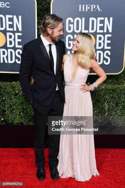 Dax Shepard and Kristen Bell attend the 76th Annual Golden Globe Awards held at The Beverly Hilton Hotel on January 06, 2019 in Beverly Hills,...