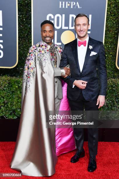 Billy Porter and Adam Smith attend the 76th Annual Golden Globe Awards held at The Beverly Hilton Hotel on January 06, 2019 in Beverly Hills,...