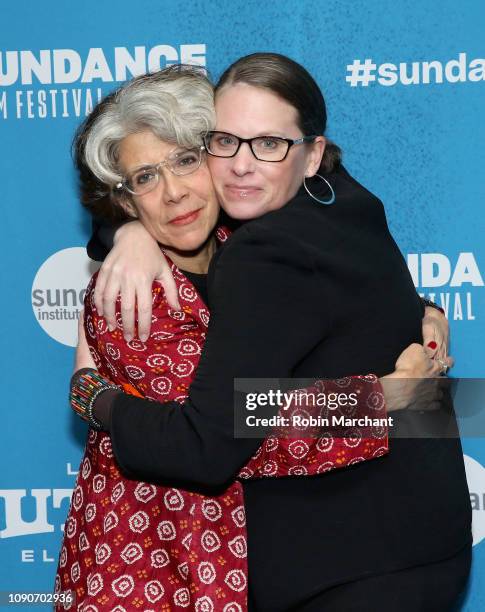 Janice Engel and Katy Drake Bettner attend the "Raise Hell: The Life & Times Of Molly Ivins" Premiere during the 2019 Sundance Film Festival at...