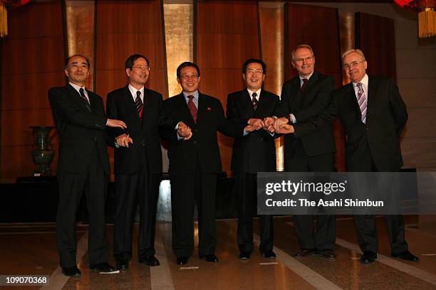 Kenichiro Sasae of Japan, Chun Yung-woo of South Korea, Kim Kye Gwan of North Korea, Wu Dawei of China, Christopher Hill of United States and...