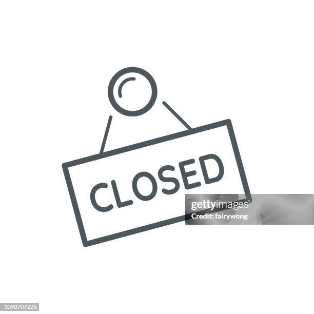 closed sign icon - closed sign stock illustrations