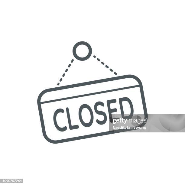 stockillustraties, clipart, cartoons en iconen met gesloten teken pictogram - closed