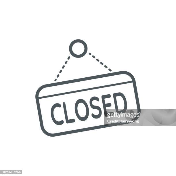 closed sign icon - closed sign stock illustrations