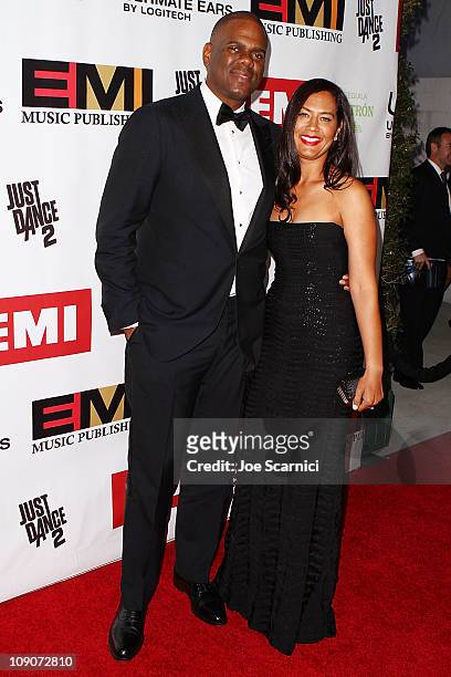 Big John Platt and wife arrive at Ultimate Ears By Logitech Presents The EMI Grammys After Party at Milk Studios on February 13, 2011 in Hollywood,...