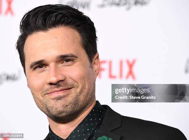 Brett Dalton arrives at the Los Angeles Premiere Screening Of "Velvet Buzzsaw" at American Cinematheque's Egyptian Theatre on January 28, 2019 in...