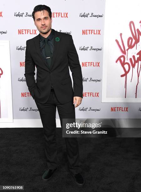 Brett Dalton arrives at the Los Angeles Premiere Screening Of "Velvet Buzzsaw" at American Cinematheque's Egyptian Theatre on January 28, 2019 in...