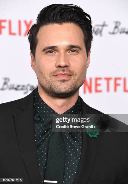 Brett Dalton arrives at the Los Angeles Premiere Screening Of "Velvet Buzzsaw" at American Cinematheque's Egyptian Theatre on January 28, 2019 in...