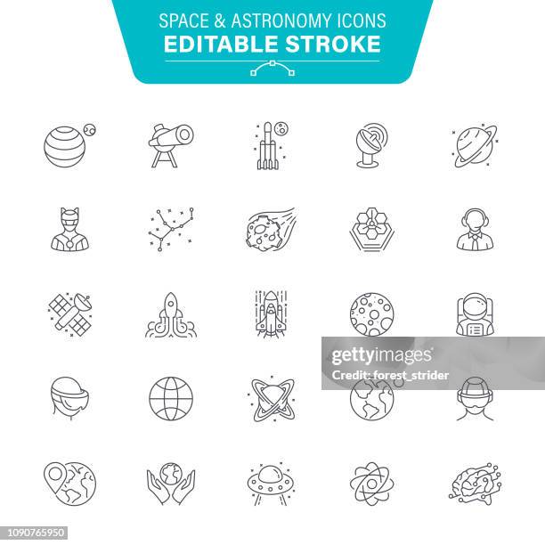 space line icons - eclipse solar stock illustrations