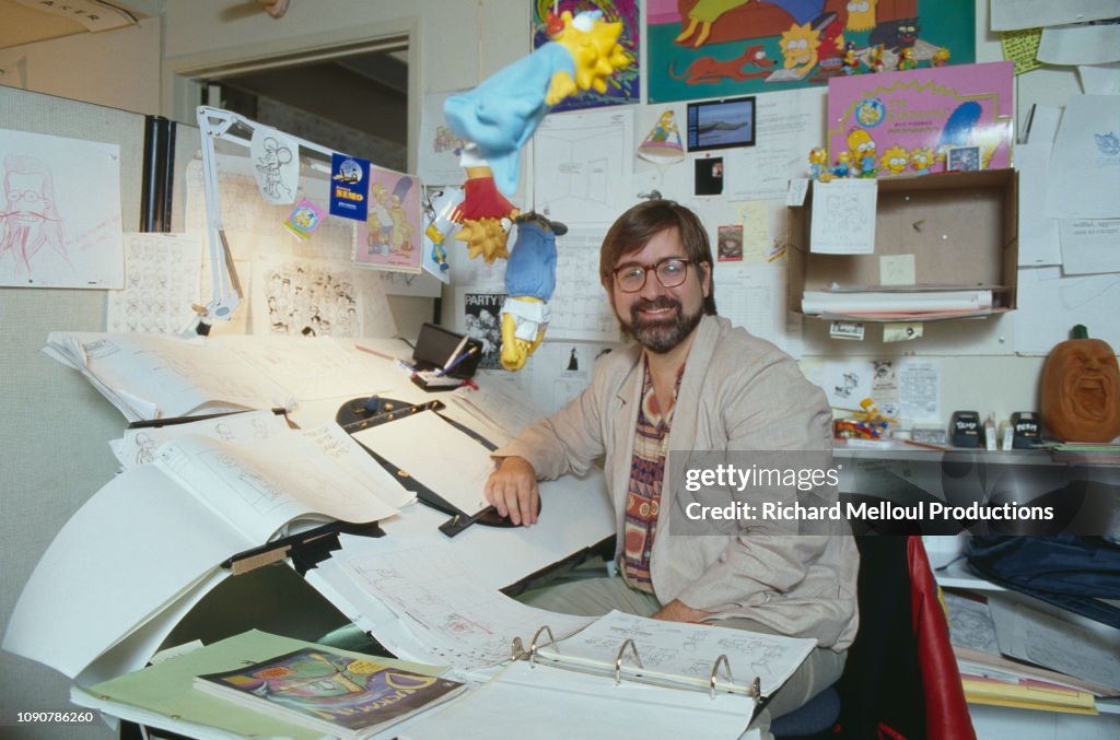 Matt Groening with the Simpsons