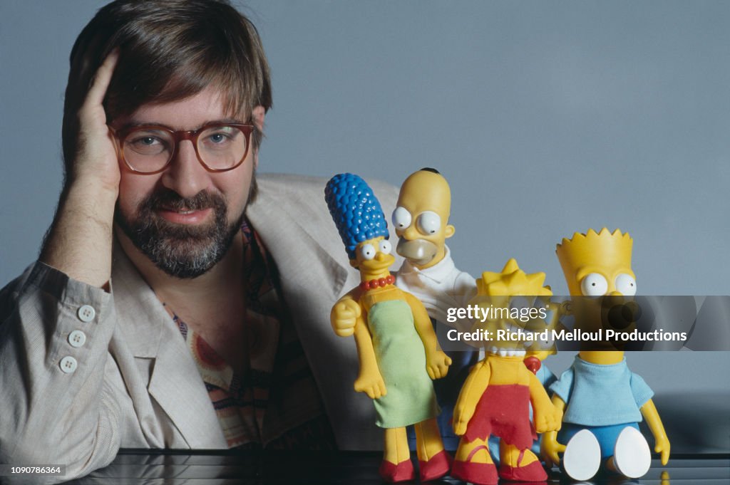 Matt Groening with the Simpsons