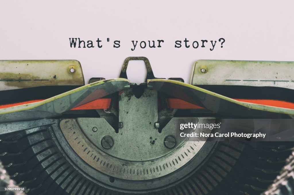 Vintage Typewriter With Text - What's Your Story