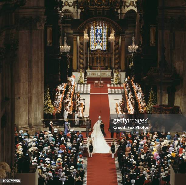 The wedding of Charles, Prince of Wales, and Lady Diana Spencer in St Paul's Cathedral, London, 29th July 1981.