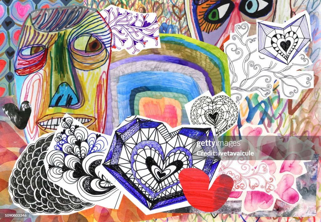 People hearts collage