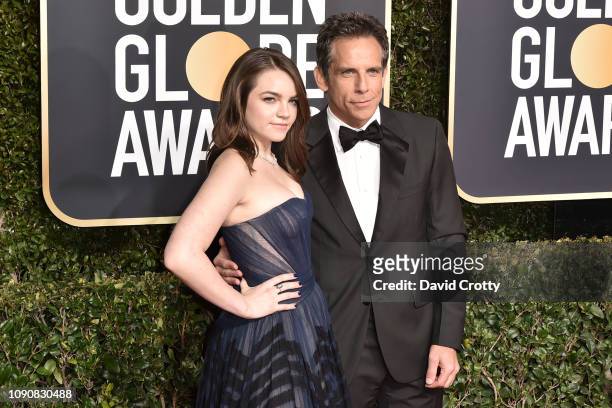 Ella Stiller and Ben Stiller attend the 76th Annual Golden Globe Awards at The Beverly Hilton Hotel on January 06, 2019 in Beverly Hills, California.