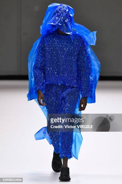 Model walks the runway at the Craig Green Fall/Winter 2019-2020 fashion show during London Fashion Week Men's January 2019 on January 07, 2019 in...