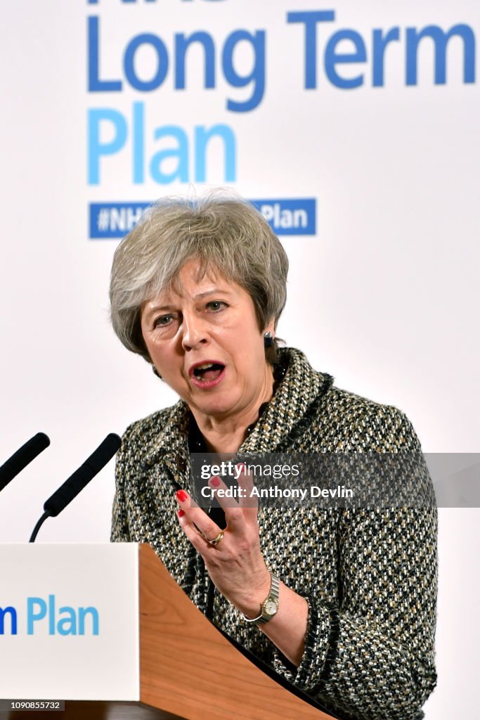 Theresa May Launches The Government's Long Term Plan For The NHS