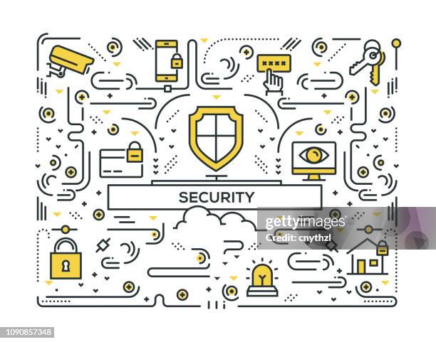 security line icons pattern design - network coverage stock illustrations