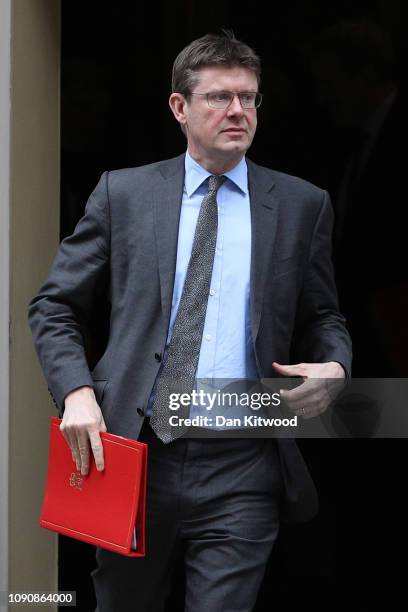 Brusiness Secretary Greg Clark leaves 10 Downing Street on January 29, 2019 in London, England. Later today MPs will vote on selected amendments to...