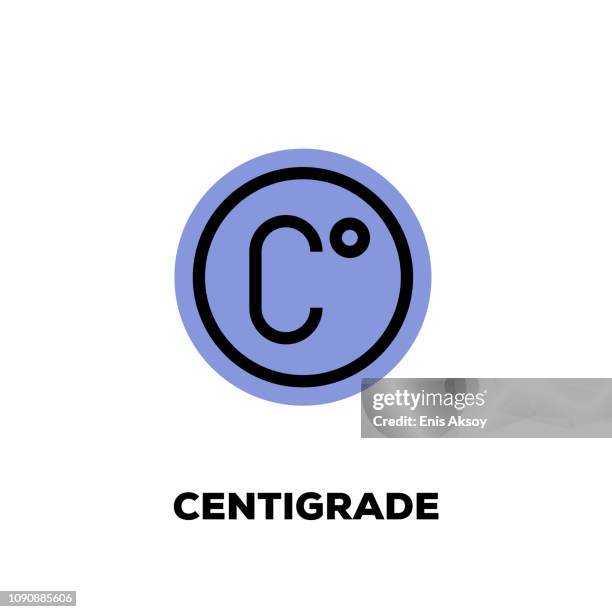 centigrade line icon - abstract c stock illustrations
