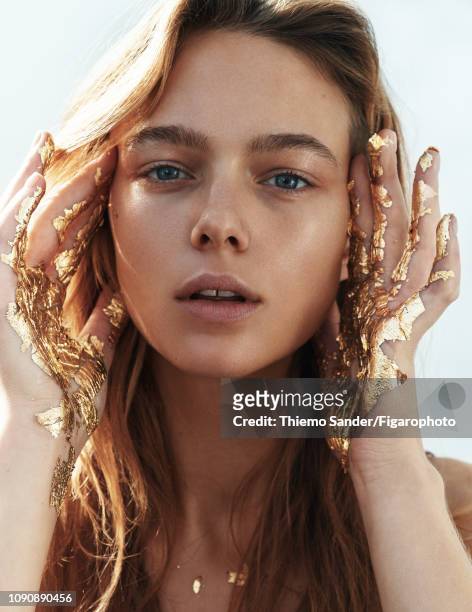 Model Anaïs Garnier poses at a beauty shoot for Madame Figaro on October 4, 2018 in Paris, France. PUBLISHED IMAGE. CREDIT MUST READ: Thiemo...