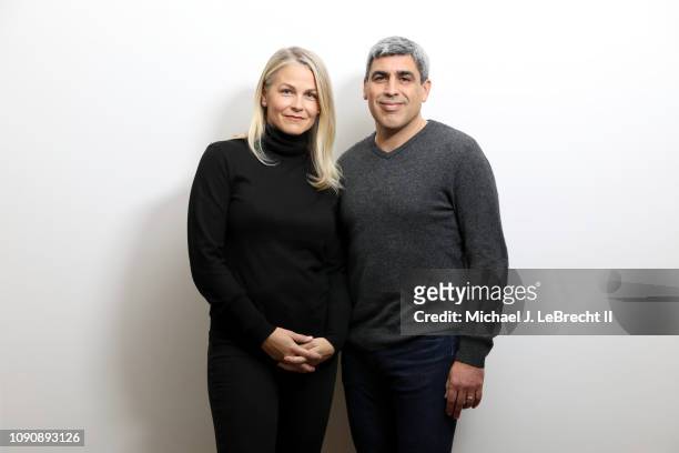 Casual portrait of New York City FC director of football operations Claudio Reyna and his wife, Danielle Egan Reyna, posing during photo shoot at...