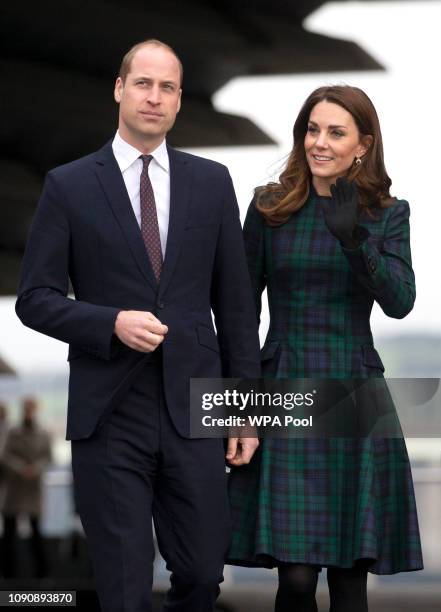 Prince William, Duke of Cambridge and Catherine, Duchess of Cambridge, who are known as the Duke and Duchess of Strathearn in Scotland, during a...