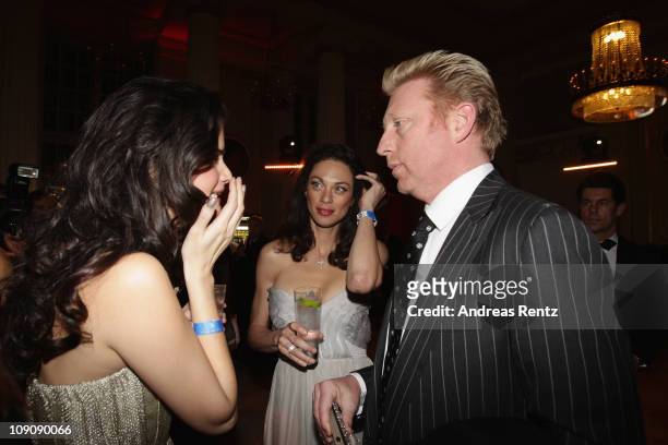 Shermine Shahrivar, Lilly Becker and Boris Becker attend the Cinema for Peace Gala at the Konzerthaus Am Gendarmenmarkt during day five of the 61st...