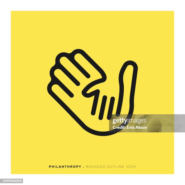 philanthropy rounded line icon - adult stock illustrations