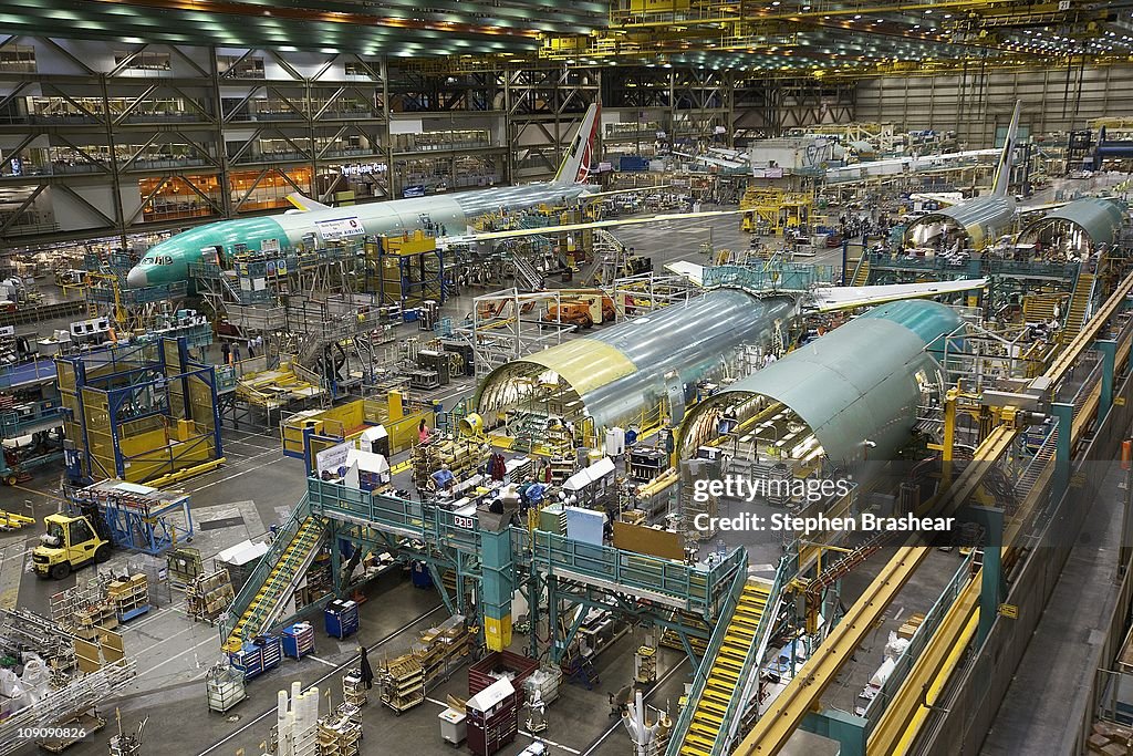 Boeing's Everett Plant Continues Assembly Of 777 And 787 Widebody Jets
