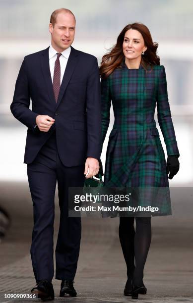 Prince William, Duke of Cambridge and Catherine, Duchess of Cambridge arrive to officially open V&A Dundee, Scotland's first design museum on January...