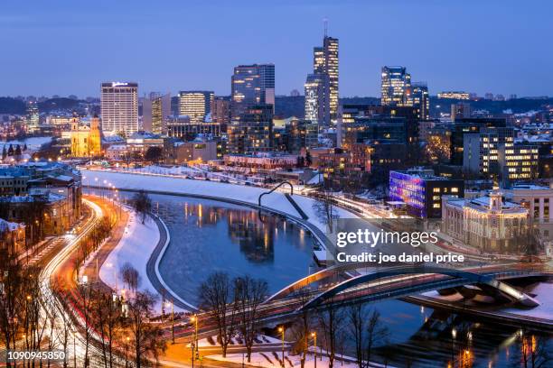 downtown, vilnius, lithuania - vilnius street stock pictures, royalty-free photos & images