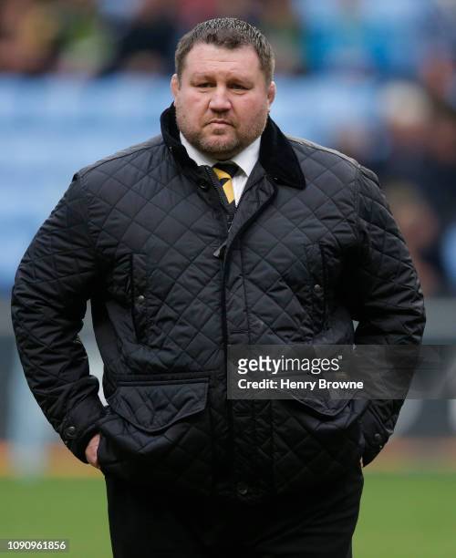 Dai Young of Wasps before the Gallagher Premiership Rugby match between Wasps and Northampton Saints at Ricoh Arena on January 6, 2019 in Coventry,...
