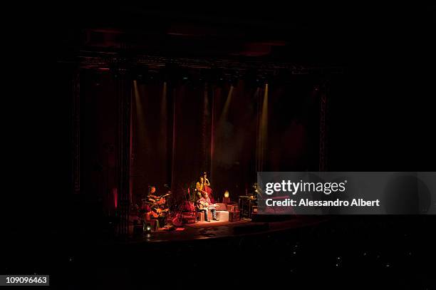 Luciano Ligabue performs at the Teatro Regio in Turin on February 13, 2011 in Turin, Italy.