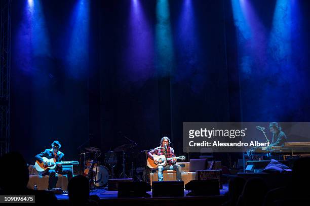 Luciano Ligabue performs at the Teatro Regio in Turin on February 13, 2011 in Turin, Italy.