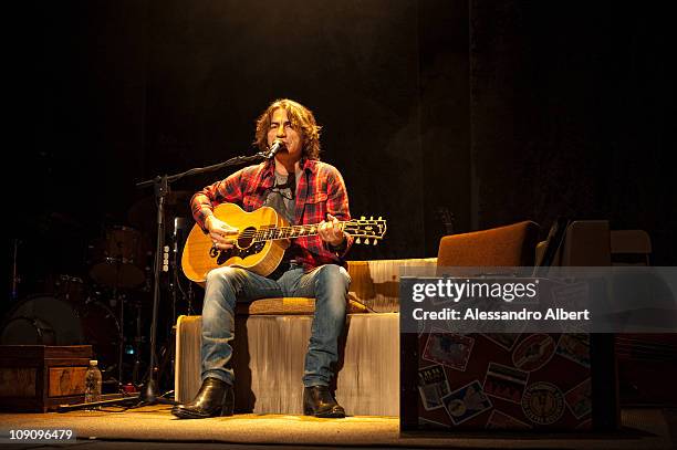 Luciano Ligabue performs at the Teatro Regio in Turin on February 13, 2011 in Turin, Italy.