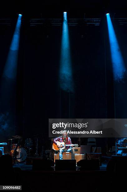 Luciano Ligabue performs at the Teatro Regio in Turin on February 13, 2011 in Turin, Italy.