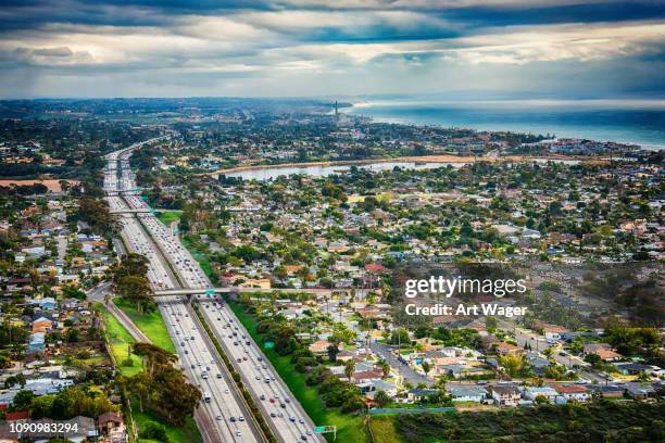 northern san diego county aerial - san diego california beach stock pictures, royalty-free photos & images