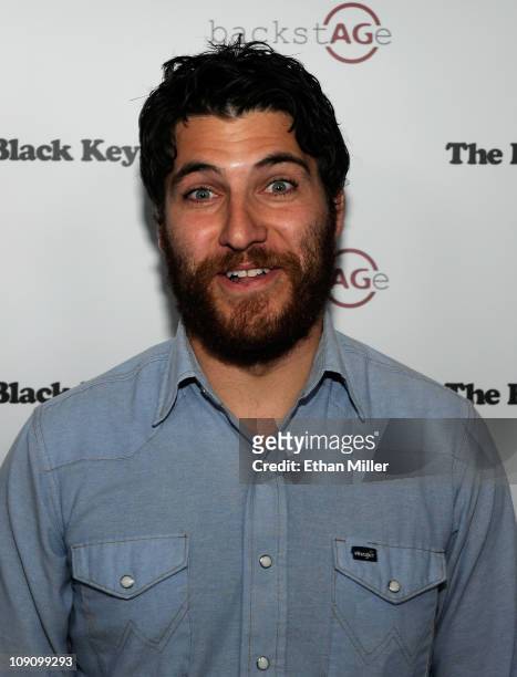 Actor Adam Pally arrives at the launch of AG Adriano Goldschmied's "backstAGe presents:" initiative featuring The Black Keys at the Marquee Nightclub...